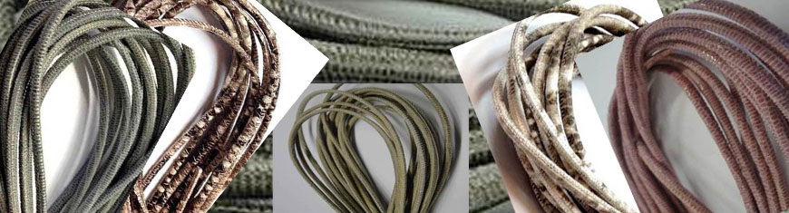 Buy Cordons en Cuir Nappa Rond avec coutures apparentes Imprimé lézard - 2.5mm & 3mm  at wholesale prices
