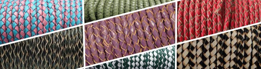 Buy Leather Cord Braided Leather Round 5mm 5MM-Braided-Plain  at wholesale prices