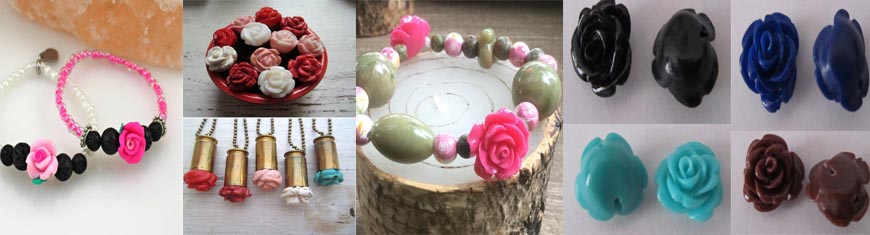 Buy Beads Rose Flowers in Stone  at wholesale prices