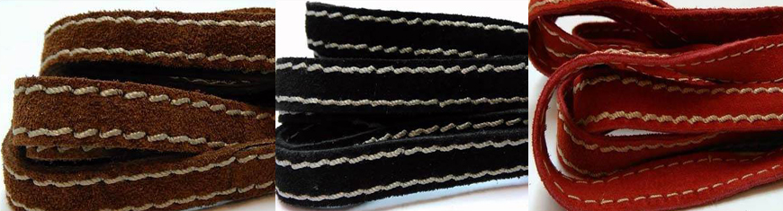 Buy Leather Cord Suede Cord Flat Suede  Double Stitched  at wholesale prices