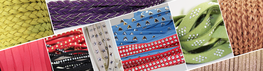 Buy Stringing Material Suede Cords with Studs Studs, 5 Layers - 20mm Gold  at wholesale prices