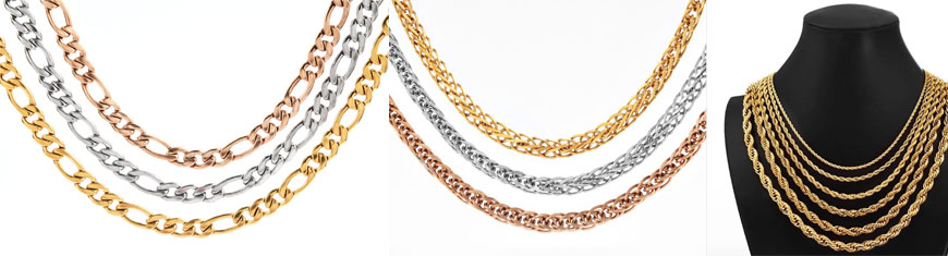 Buy Stainless Steel Finished Jewellery Gold plated necklaces  at wholesale prices