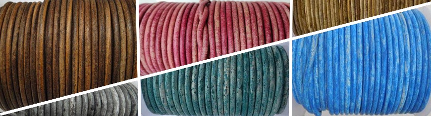Buy Leather Cord Round Leather 1.5mm Vintage   at wholesale prices