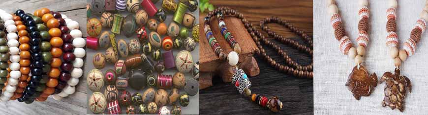 Buy Beads Wooden Beads Snake Style - 6mm Hole  at wholesale prices