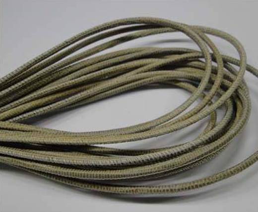 Round stitched nappa leather cord 2.5MM-Lizard style-Light Sand