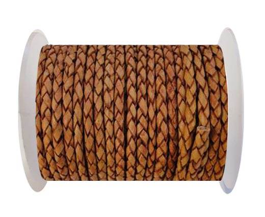 Round Braided Leather Cord SE/B/14-Bordeaux - 4mm