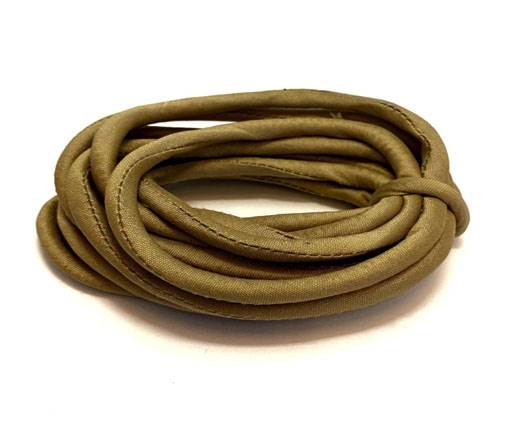 Real silk cords with inserts - 4 mm -  Beige