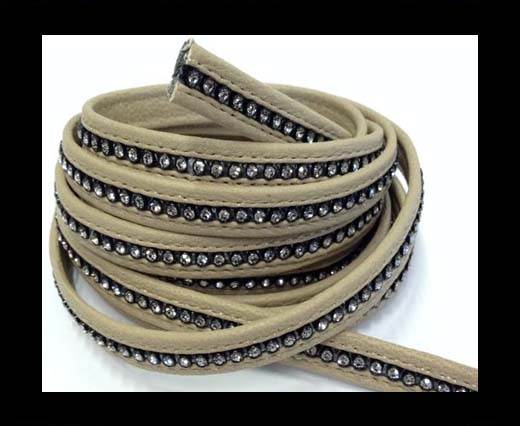 10MM Flat Nappa with Swarovski -Ivory