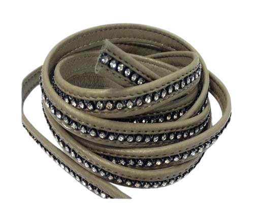 10MM Flat Nappa with Swarovski -Taupe