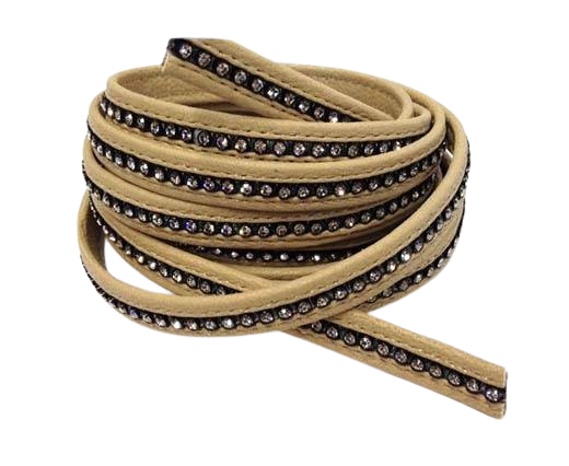 10MM Flat Nappa with Swarovski -Ivory