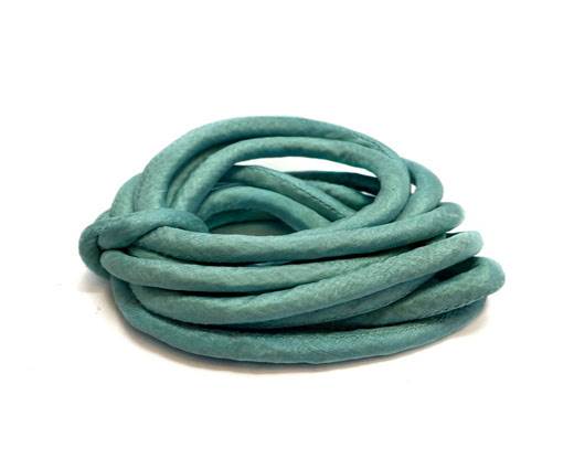 Real silk cords with inserts - 8 mm - AQUA
