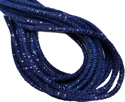 Round Stitched Leather Cord - 3mm - RAZA STYLE - SAPPHIRE