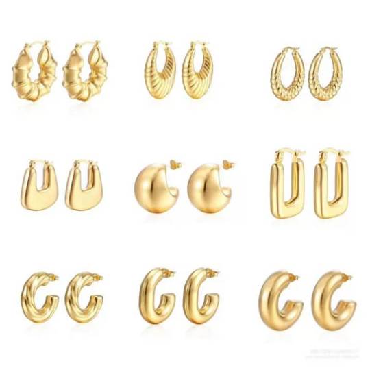 Stainless Steel Earnings - SSEAR21-PVD Gold plated