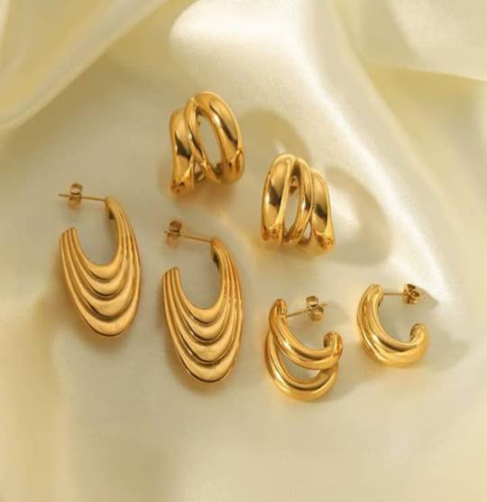 Stainless Steel Earnings - SSEAR28-PVD Gold plated