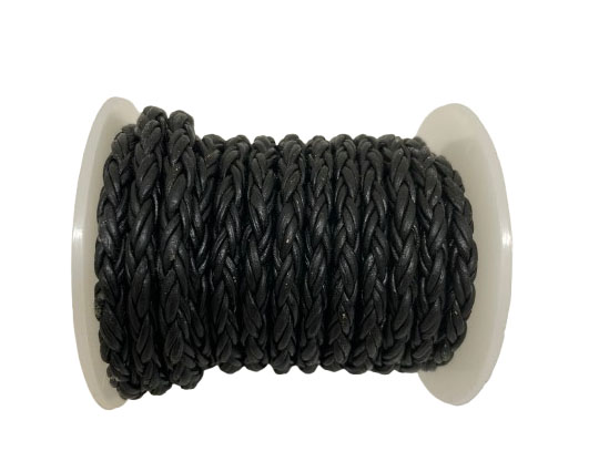 ROUND BRAIDED BOLO CORDS-4mm- Matt Black