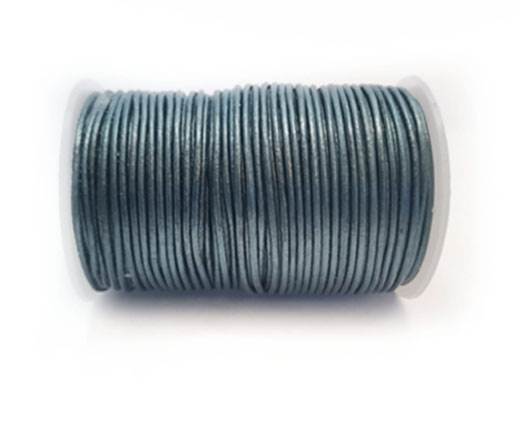 Round Leather Cord -1mm- METALLIC DARK BLUE