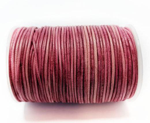 Round Leather Cord-1,5mm-vintage dark pink