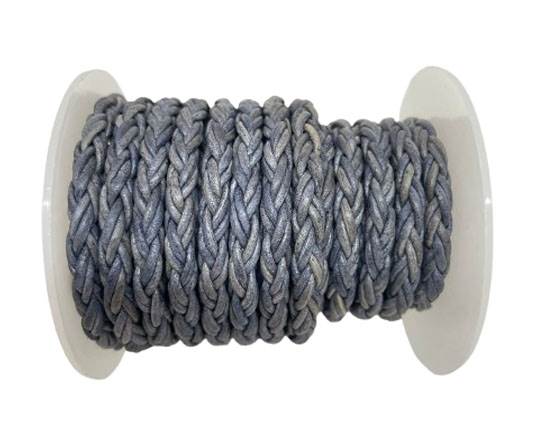 6MM Round Bolo Twist Leather Cord Vintage navy blue