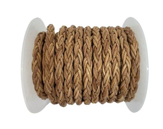 6MM Round Bolo Twist Leather Cord Vintage Taupe