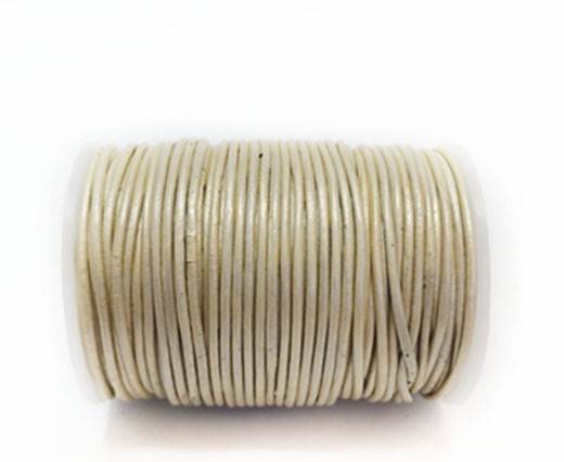 Round Leather Cord-1,5mm- METALLIC CREAM