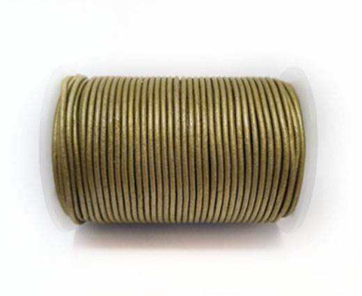 Round Leather Cord-1,5mm- M. MUSTARD GREEN