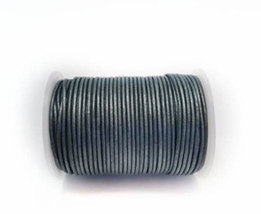 Round Leather Cord-1,5mm- METALLIC NAVY BLUE