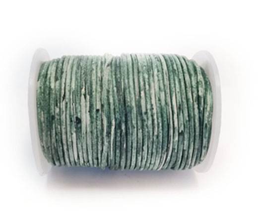 Round Leather Cord-1,5mm- VINTAGE BOTTLE GREEN WHITE BASE