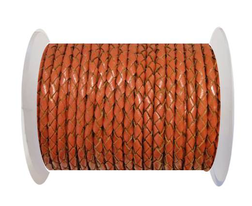 Round Braided Leather Cord SE/B/2010-Rust - 5mm