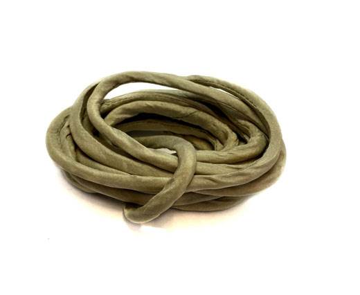 Real silk cords with inserts - 4 mm - STONY MIST