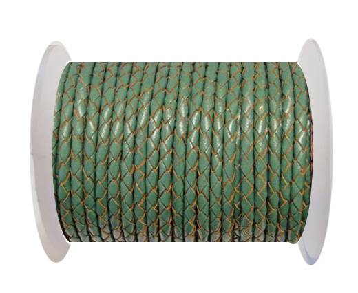 Round Braided Leather Cord SE/B/2015-Forest Green - 3mm