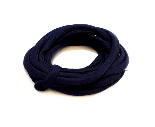 Real silk cords with inserts - 4 mm - Dark Blue