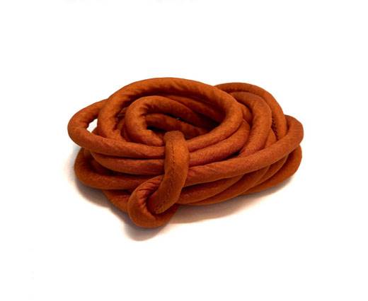 Real silk cords with inserts - 8 mm - Saffron