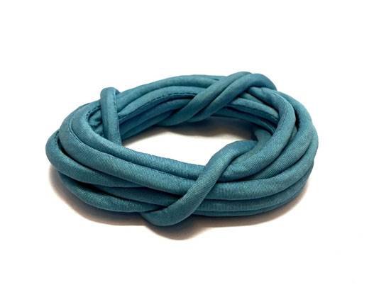 Real silk cords with inserts - 4 mm - BABY BLUE