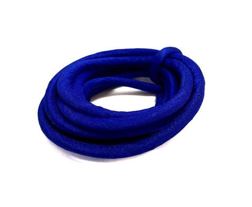 Real silk cords with inserts - 8 mm - Sapphire