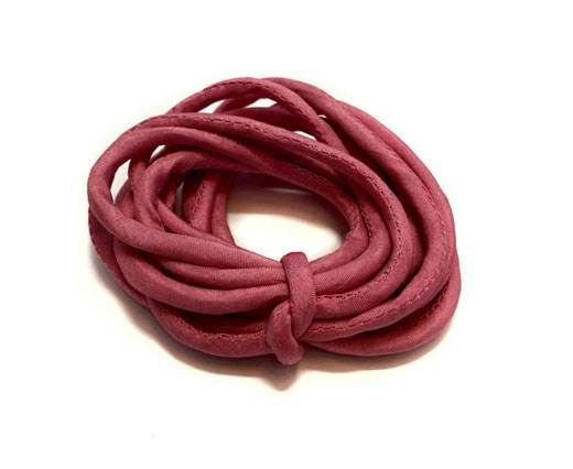 Real silk cords with inserts - 4 mm - ROSE PINK
