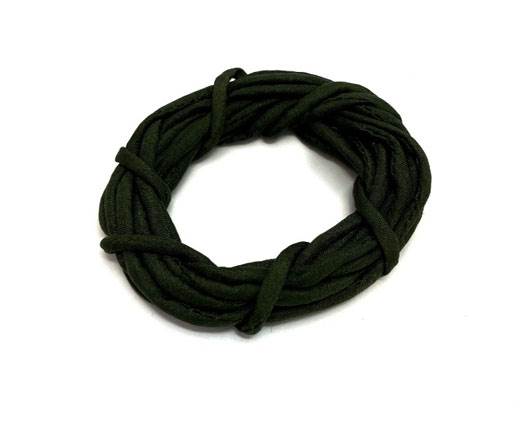 Real silk cords with inserts - 2mm - FOREST GREEN