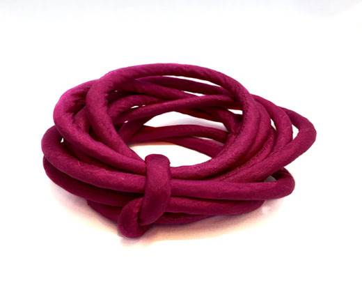 Real silk cords with inserts - 8 mm - Fuchsia Pink