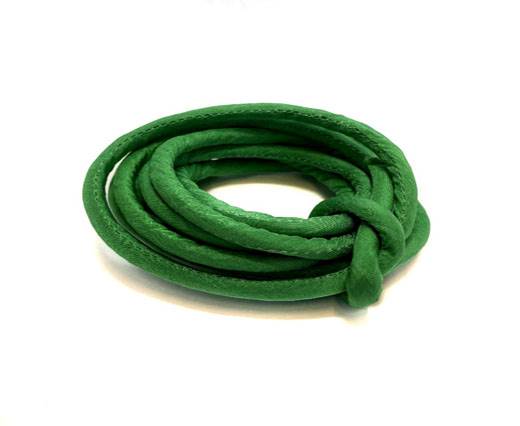 Real silk cords with inserts - 8 mm - BOTTLE GREEN