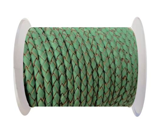Round Braided Leather Cord SE/B/540-Mint - 3mm