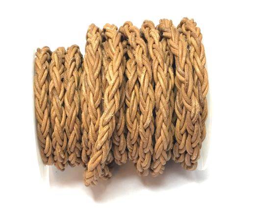 Round Bolo Twist Leather Cord-6mm-  dark natural