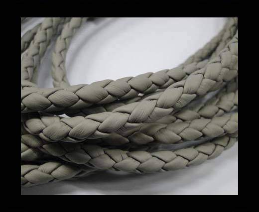 Fine Braided Nappa Leather Cords  - light grey-6mm