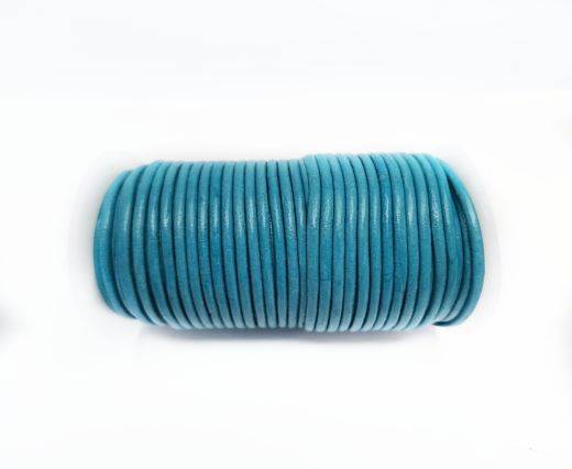 Round leather cord-2mm-AQUA BLUE