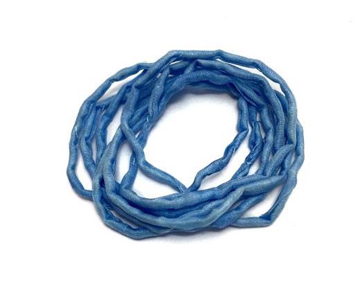 Real silk cords with inserts - 2mm - BABY BLUE