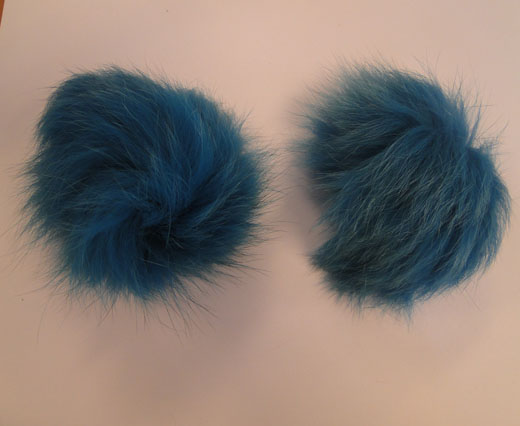 Fox Fur Pom Pom-Bermuda Blue-10cms