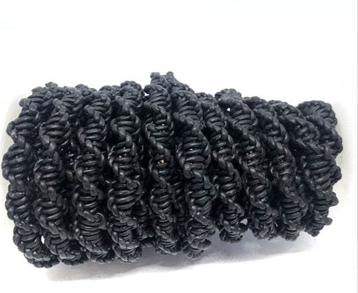 Twist Style Braided Leather Cords - Black