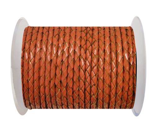 Round Braided Leather Cord SE/B/2010-Rust - 4mm