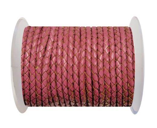 Round Braided Leather Cord SE/B/2017-Berry-8mm