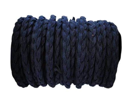 Braided Suede Cords -Blue-5mm