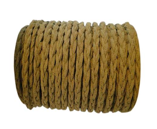 Braided Suede Cords -Dark Yellow-5mm