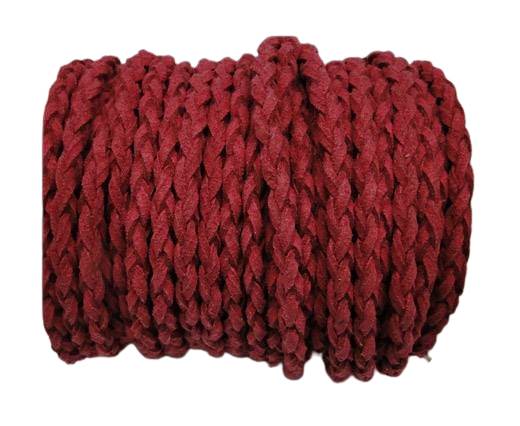 Round Braided Suede Cord - 4mm - Fuchsia